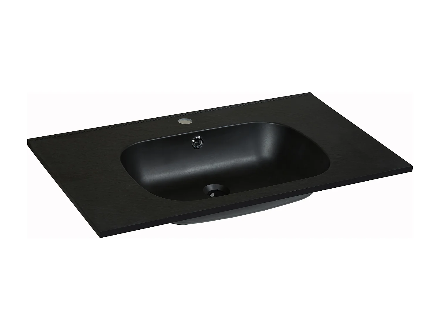 Vasque à encastrer en résine effet pierre - Noir - L80 x l46 cm - OKIWA