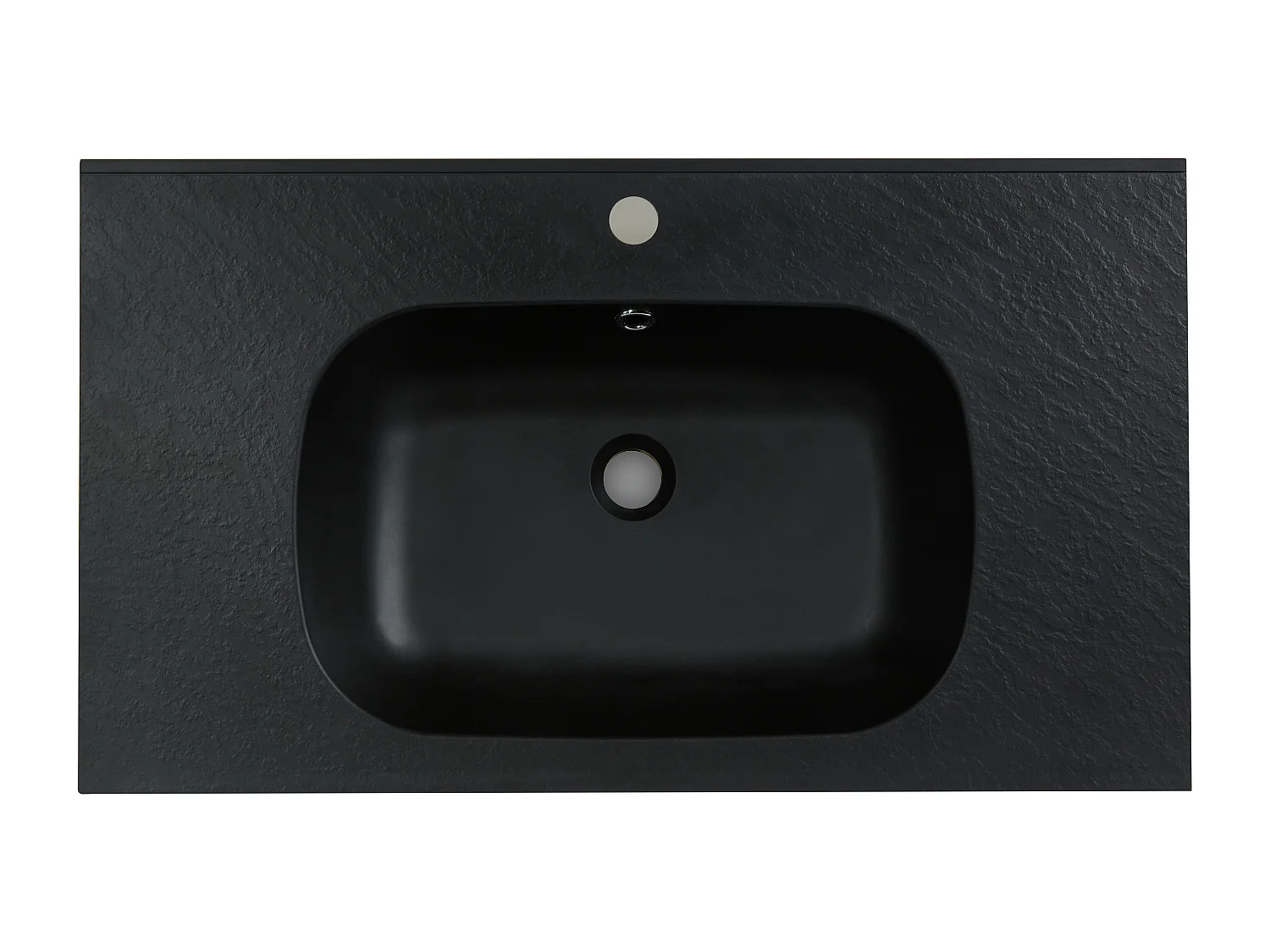 Vasque à encastrer en résine effet pierre - Noir - L80 x l46 cm - OKIWA