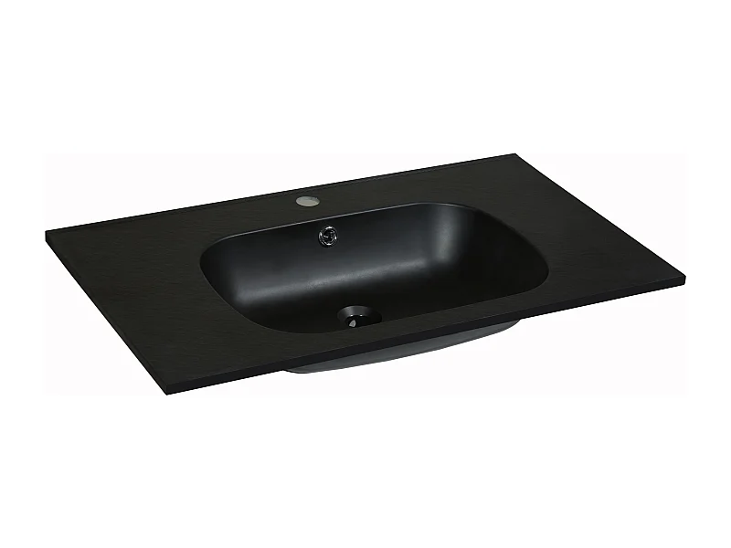 Vasque à encastrer en résine effet pierre - Noir - L80 x l46 cm - OKIWA
