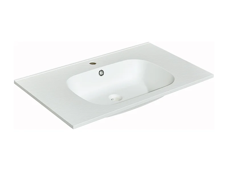 Vasque à encastrer en résine effet pierre - Blanc - L80 x l46 cm - OKIWA