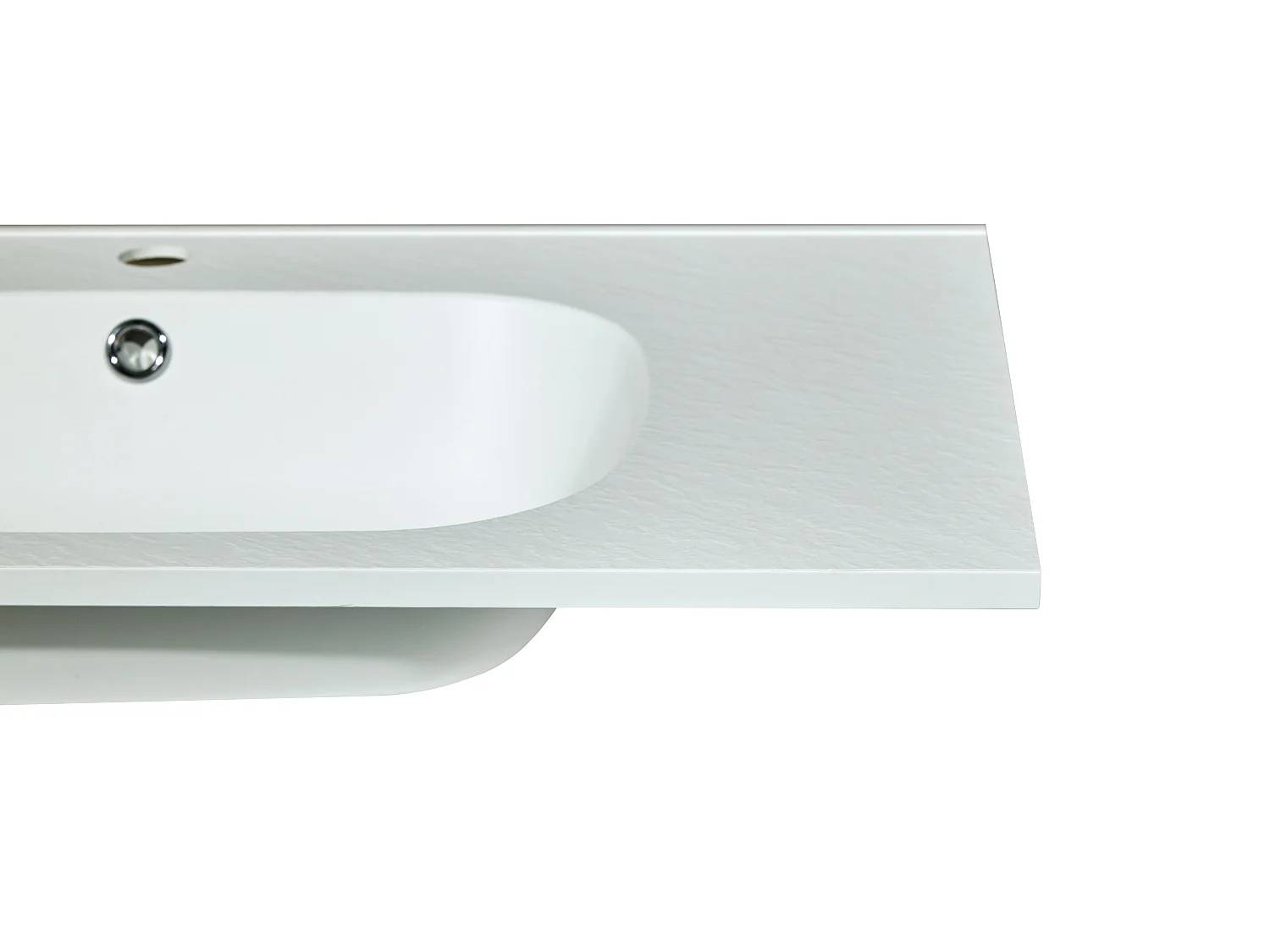 Einbauwaschbecken aus Kunstharz in Stein-Optik - L80 x B46 cm - Weiß - OKIWA