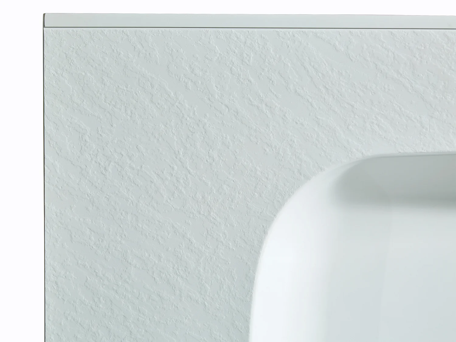 Einbauwaschbecken aus Kunstharz in Stein-Optik - L80 x B46 cm - Weiß - OKIWA