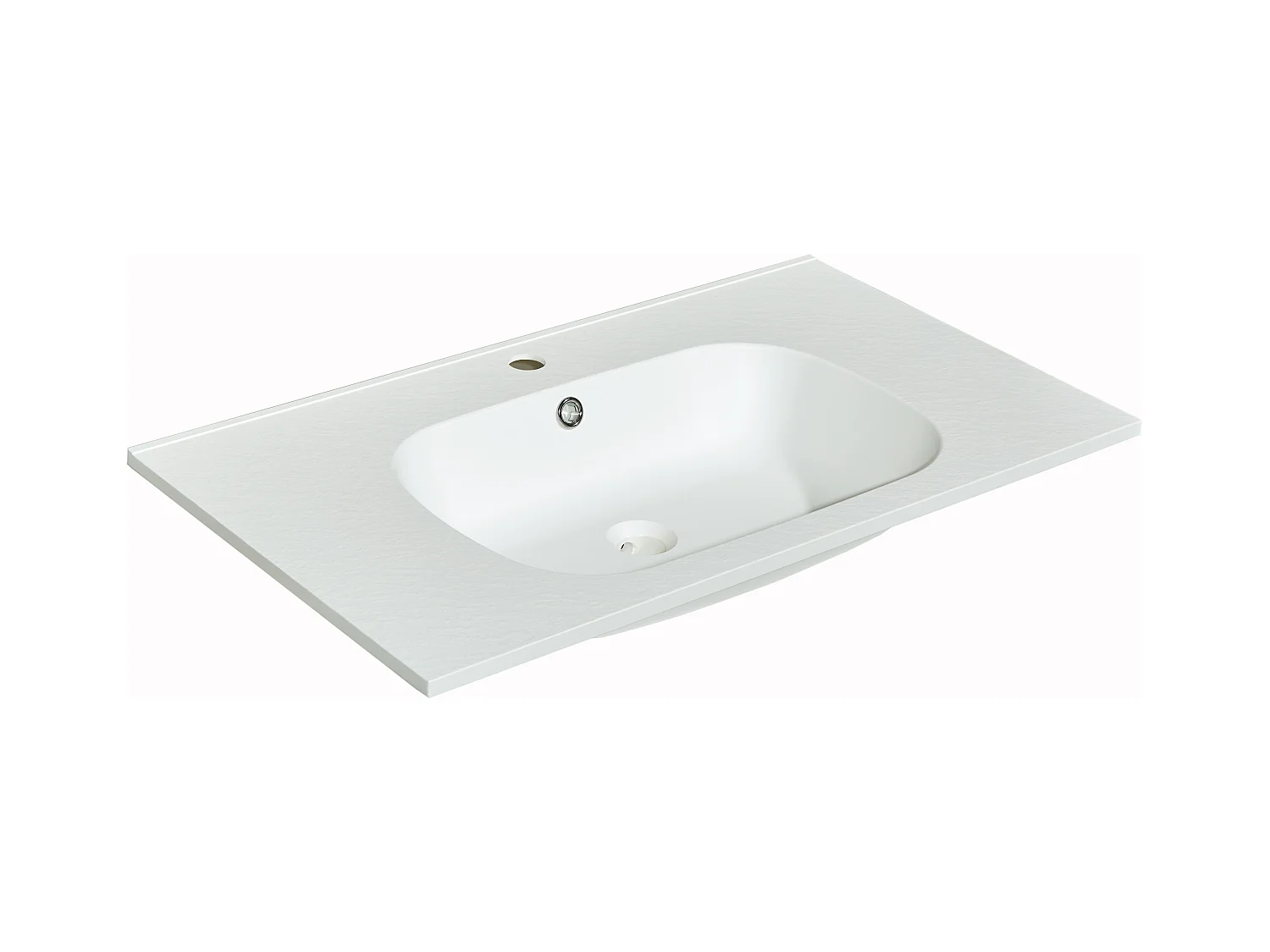 Vasque à encastrer en résine effet pierre - Blanc - L80 x l46 cm - OKIWA