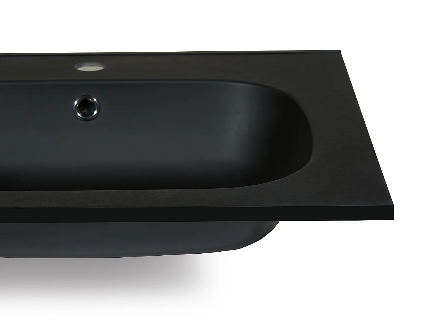 Double vasque à encastrer en résine effet pierre - Noir - L120 x l46 cm - ATIWA