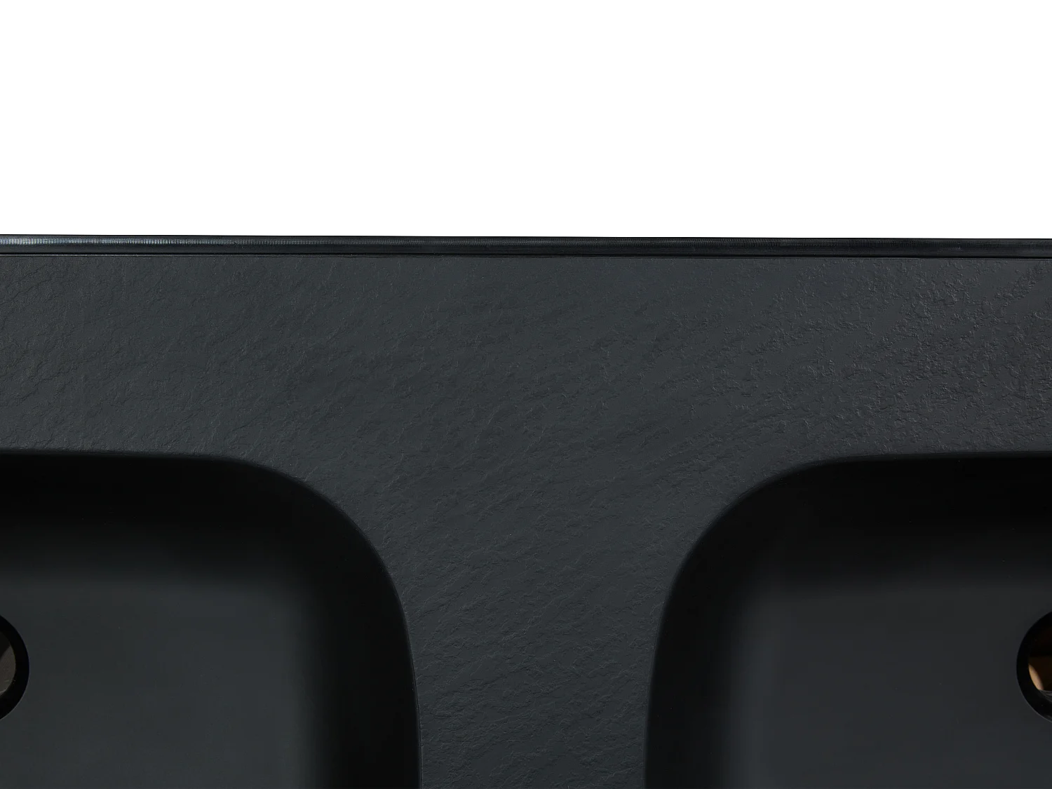 Double vasque à encastrer en résine effet pierre - Noir - L120 x l46 cm - ATIWA