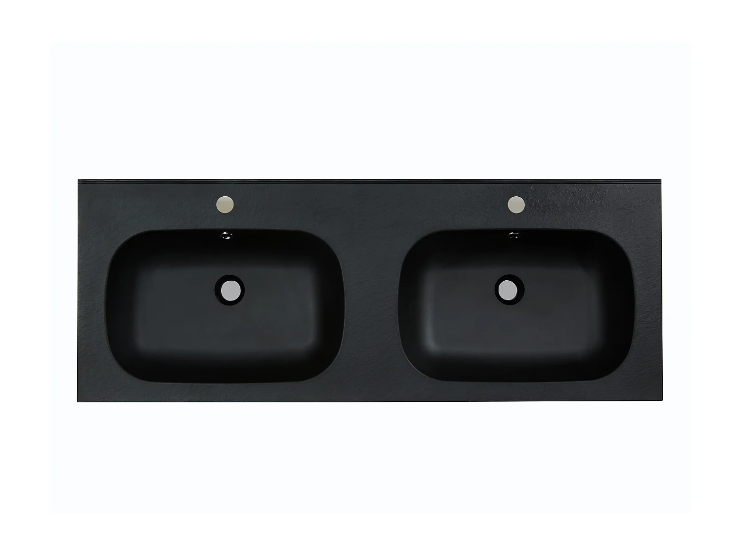 Double vasque à encastrer en résine effet pierre - Noir - L120 x l46 cm - ATIWA