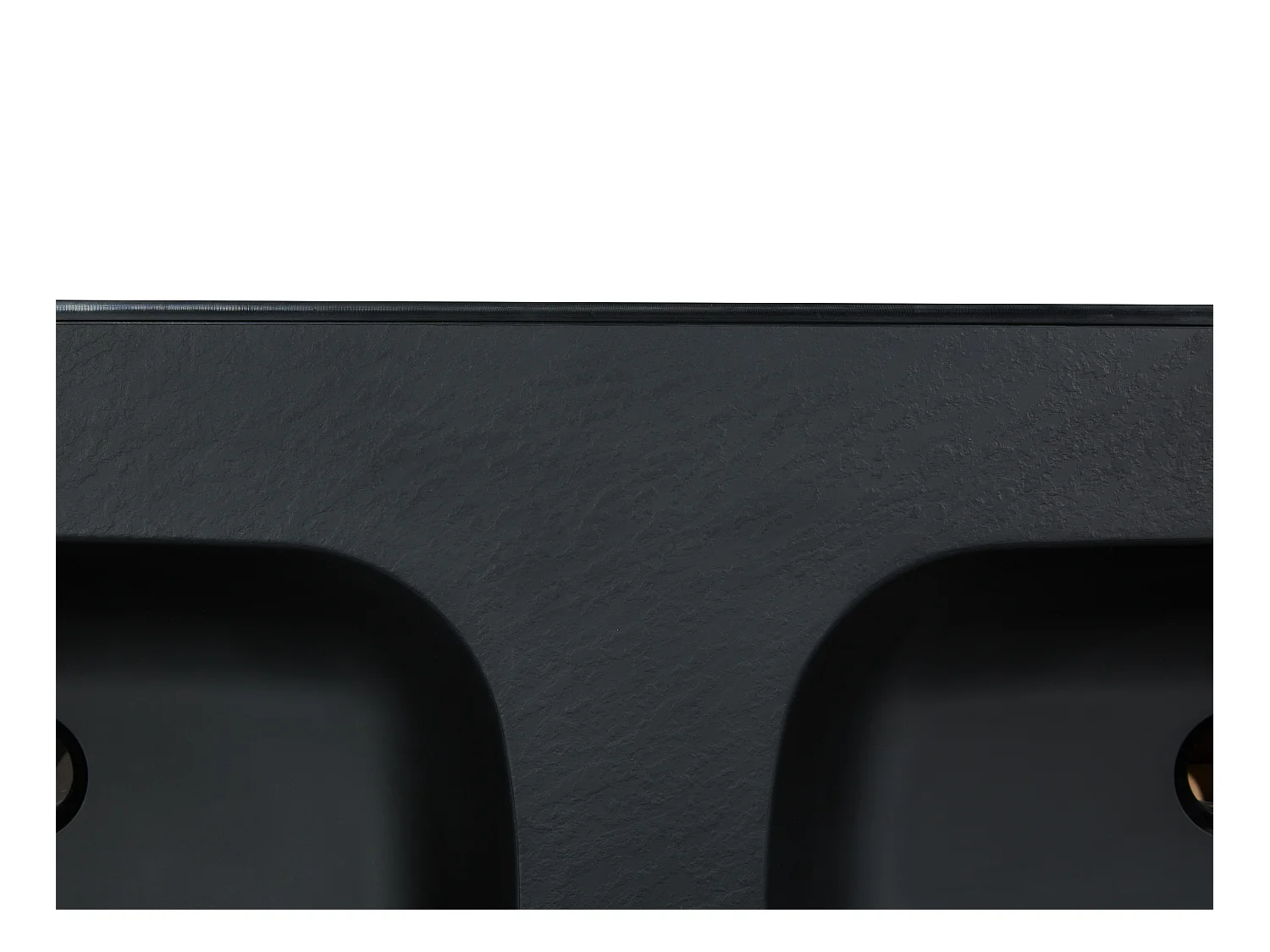 Dubbele inbouwwastafel in hars met steenlook - Zwart - L120 x B46 cm - ATIWA