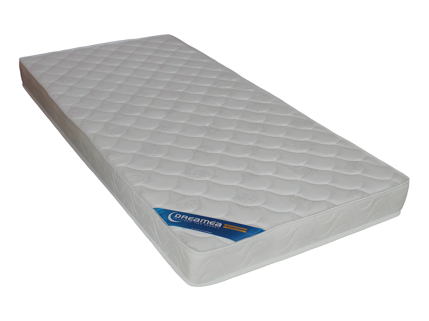 Lit avec rangements 90 x 190 cm - Blanc et naturel + Matelas + Sommier + Couette + Oreiller - LEANDRE