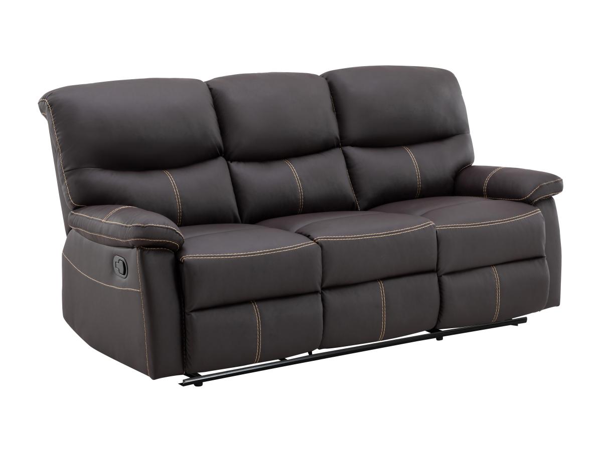 Relaxsofa 3-Sitzer - Kunstleder - Braun - CANBY günstig online kaufen