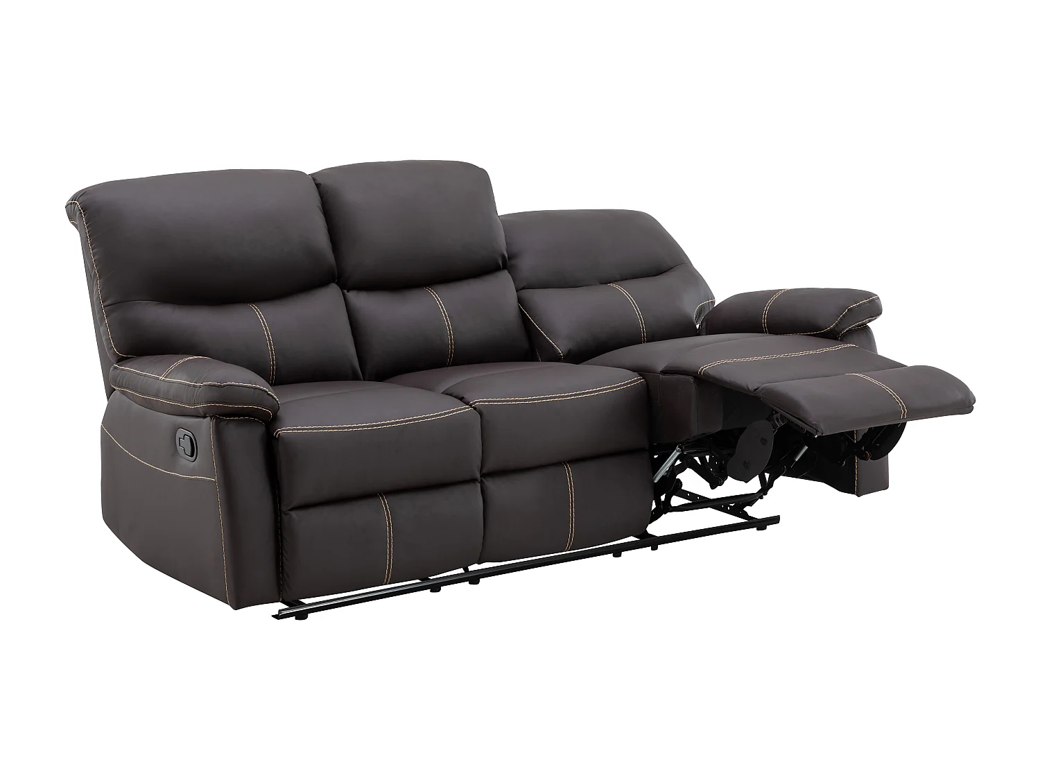 Canapé 3 places relax en simili marron CANBY