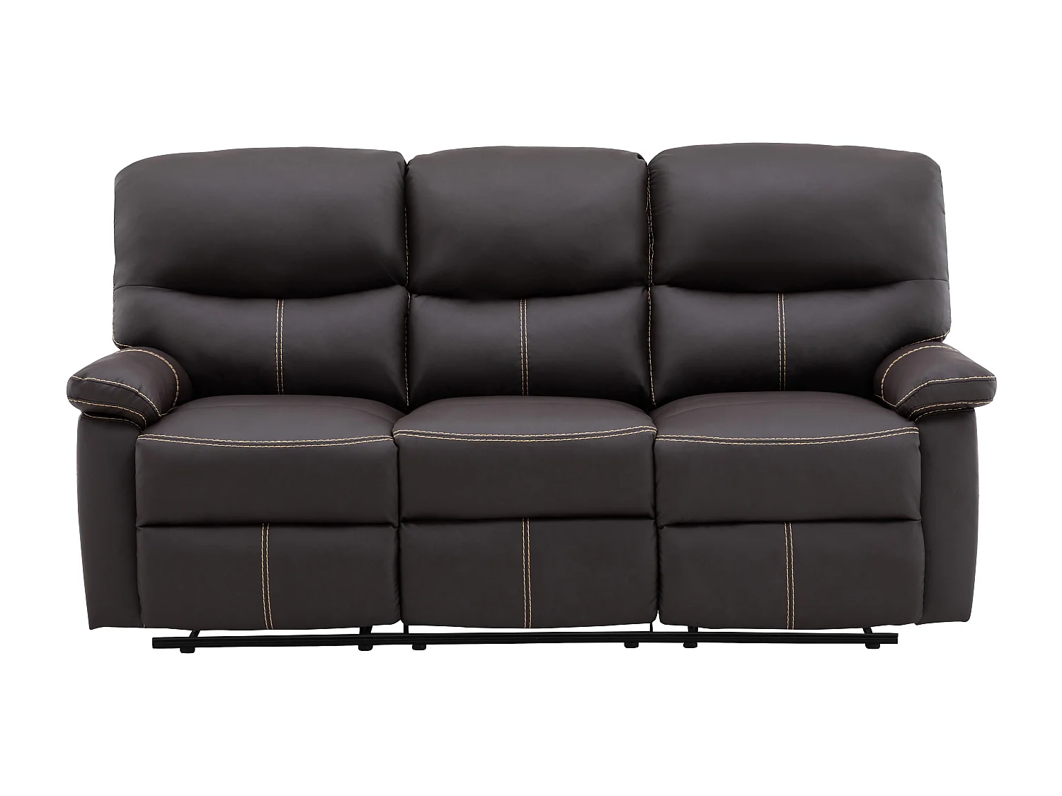 3-sits avkopplingssoffa i brun konstläder CANBY