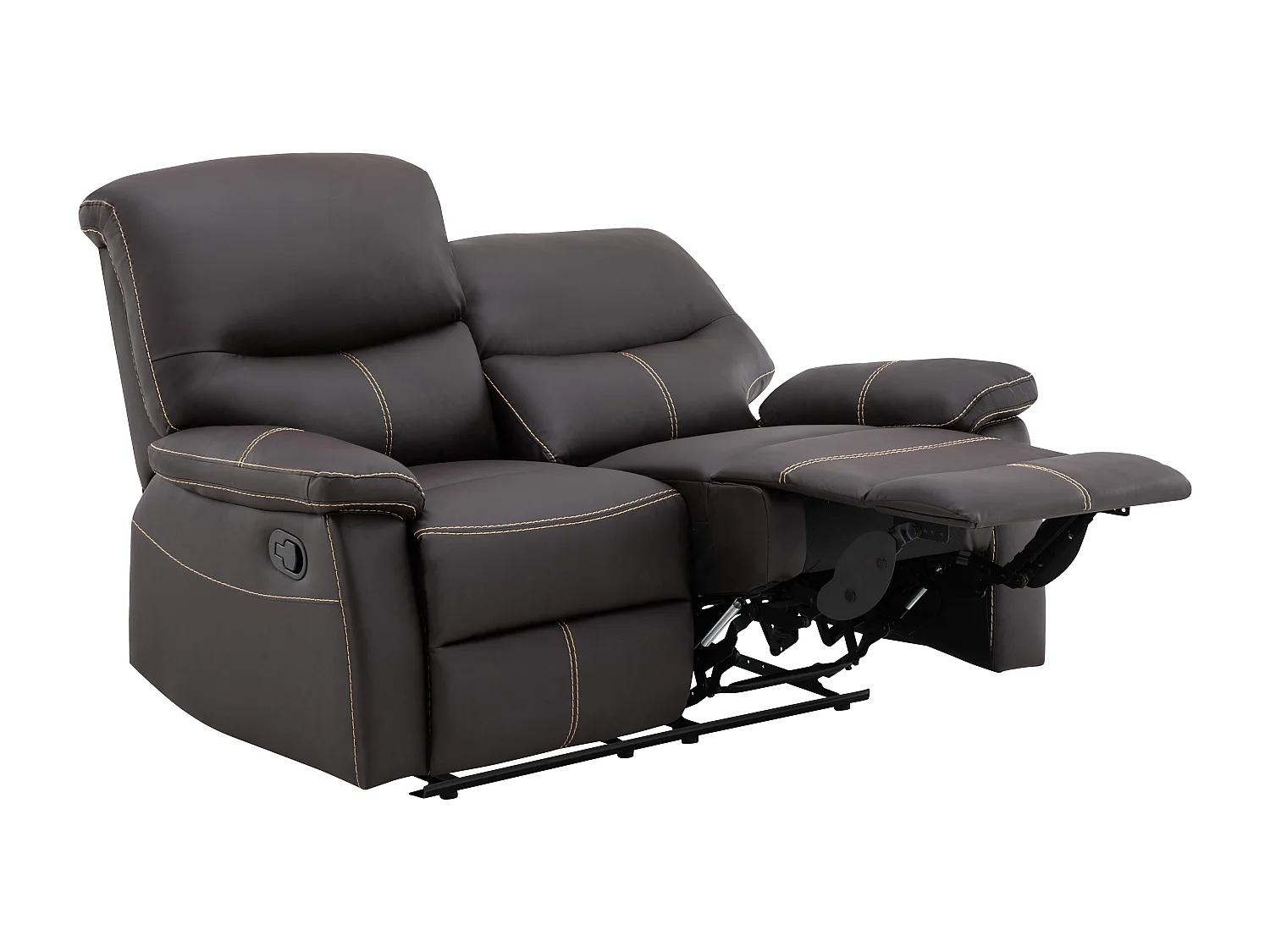 Divano 2 posti relax in Similpelle Marrone - CANBY