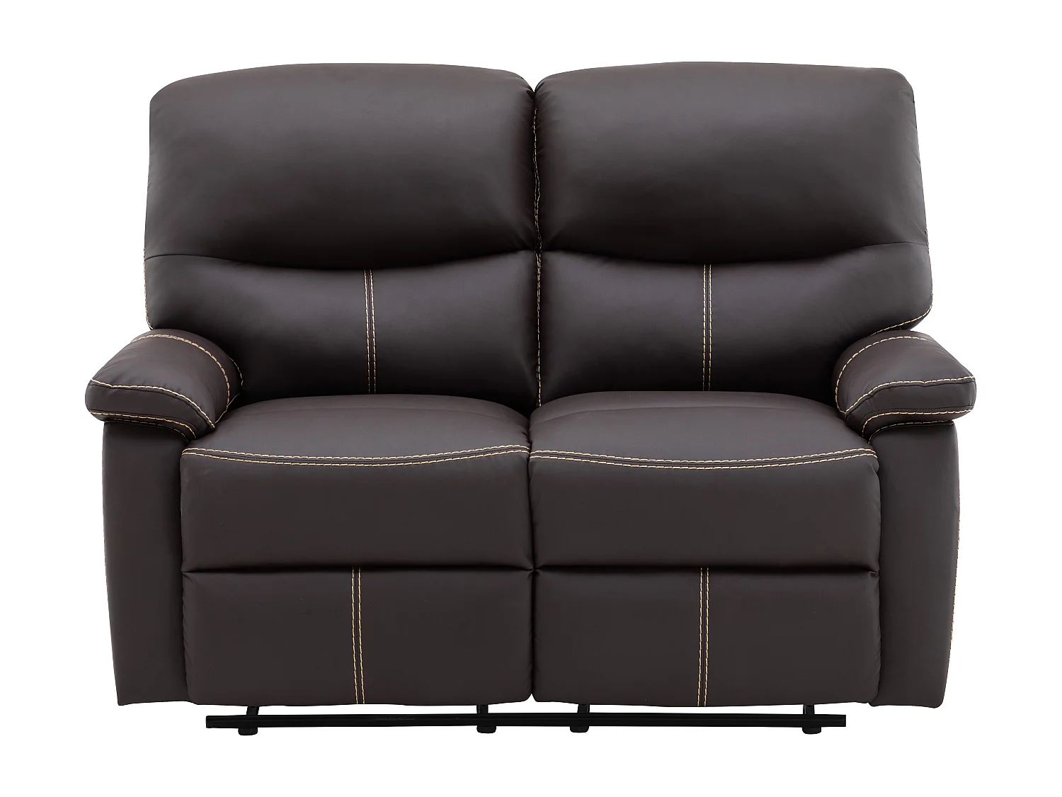 Sofá relax de 2 plazas de piel sintética marrón CANBY