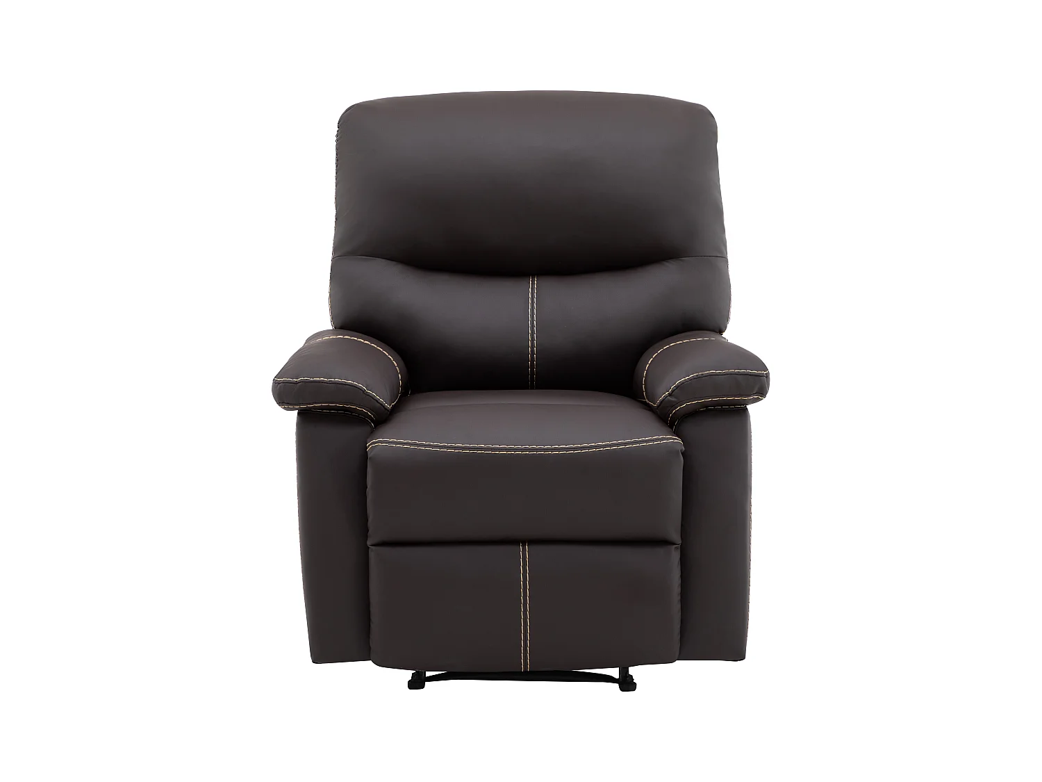 Sillón relax de piel sintética marrón CANBY