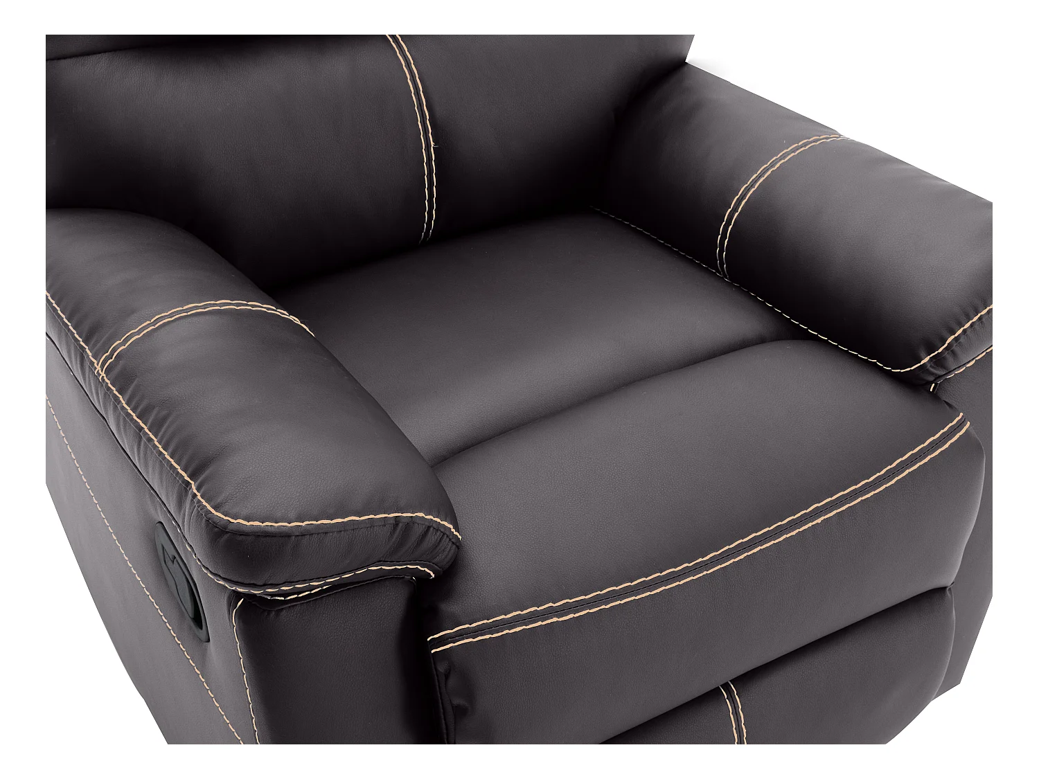 Sillón relax de piel sintética marrón CANBY