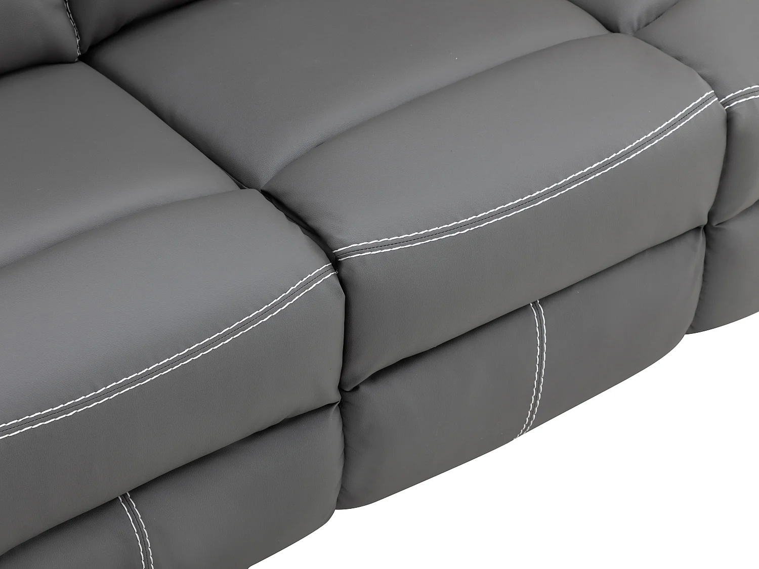 3-sits reclinersoffa grått konstläder CANBY