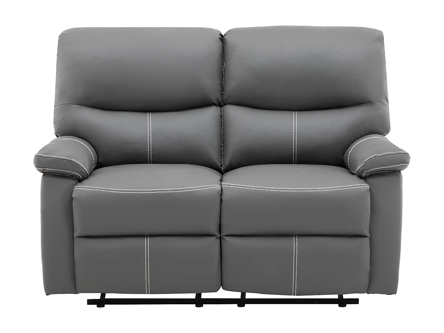 Kanapa 2-osobowa z funkcją relax z ekoskóry w kolorze szarym CANBY