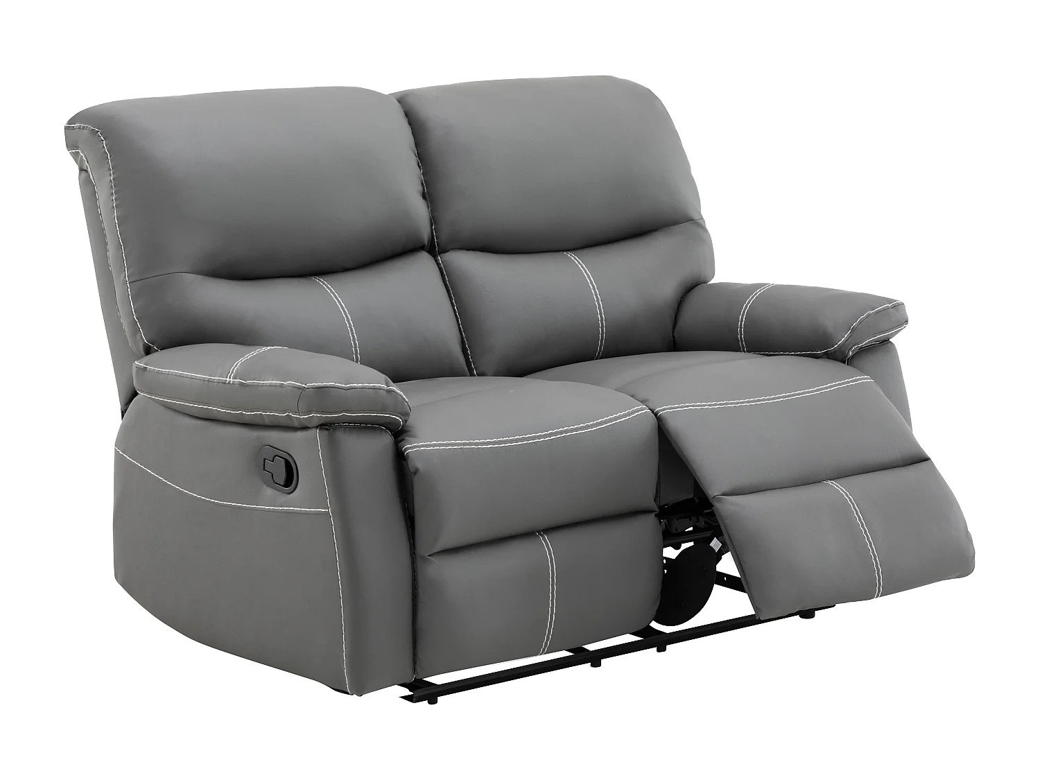 Tweezits relaxbank in grijs kunstleer CANBY