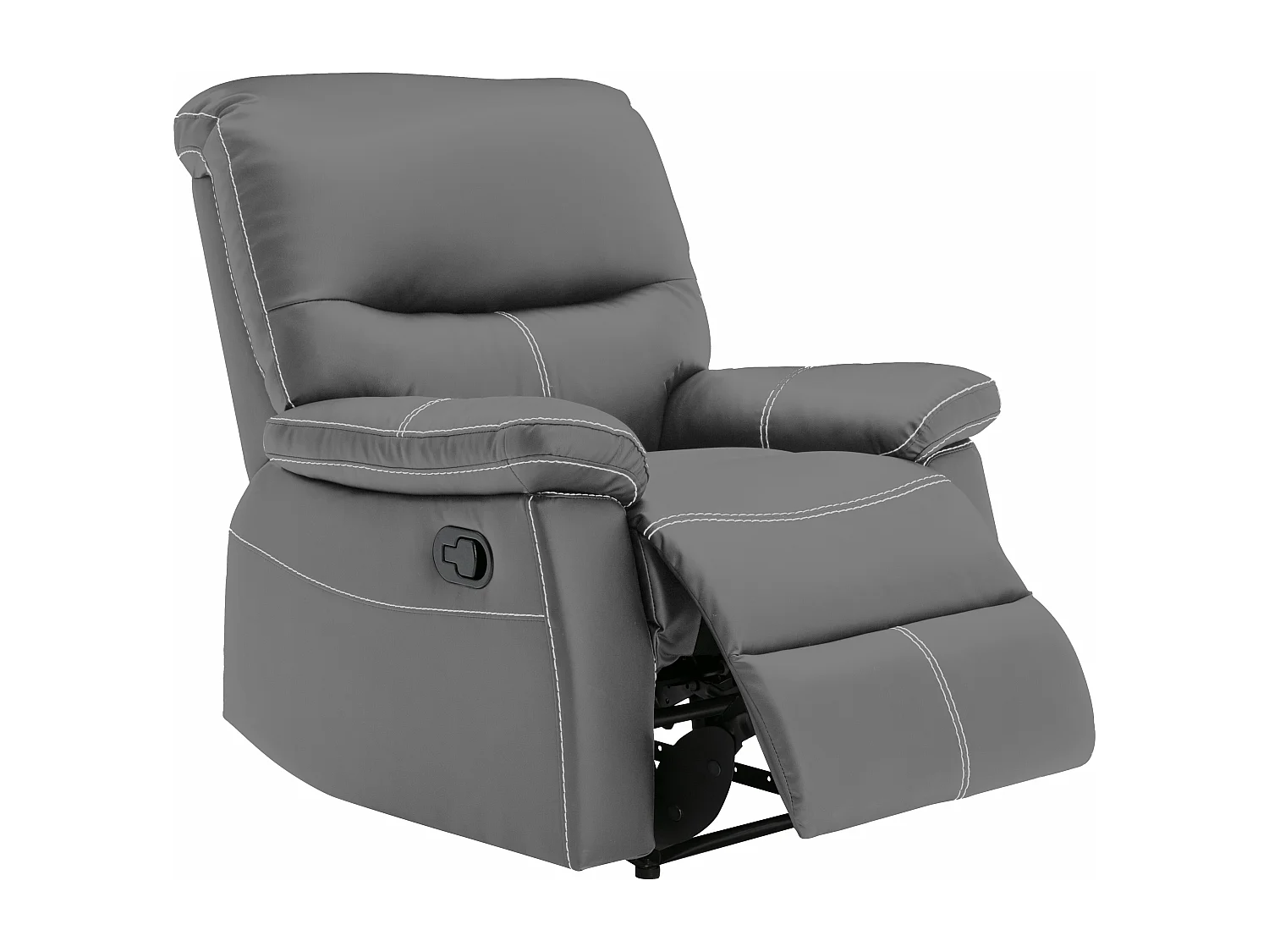 Poltrona articulada em pele sintética cinza - CANBY