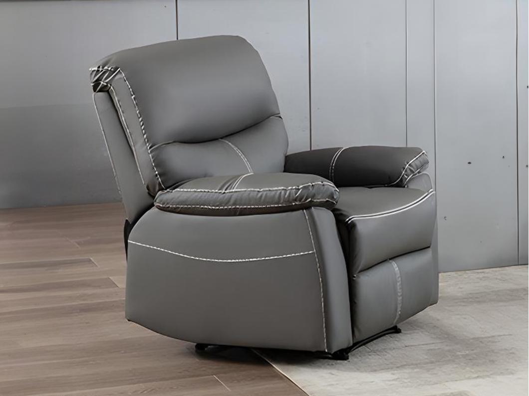 Fauteuil relax en simili gris CANBY