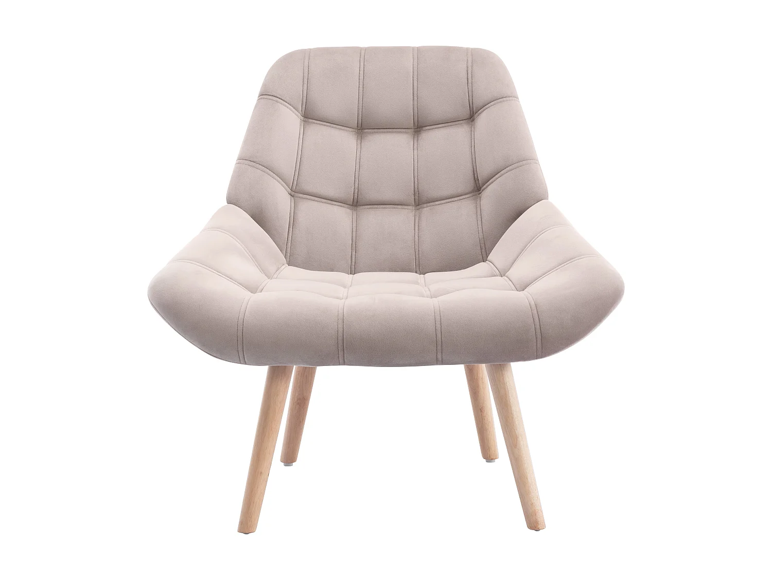 Sessel - Samt - Beige - LUOSTO