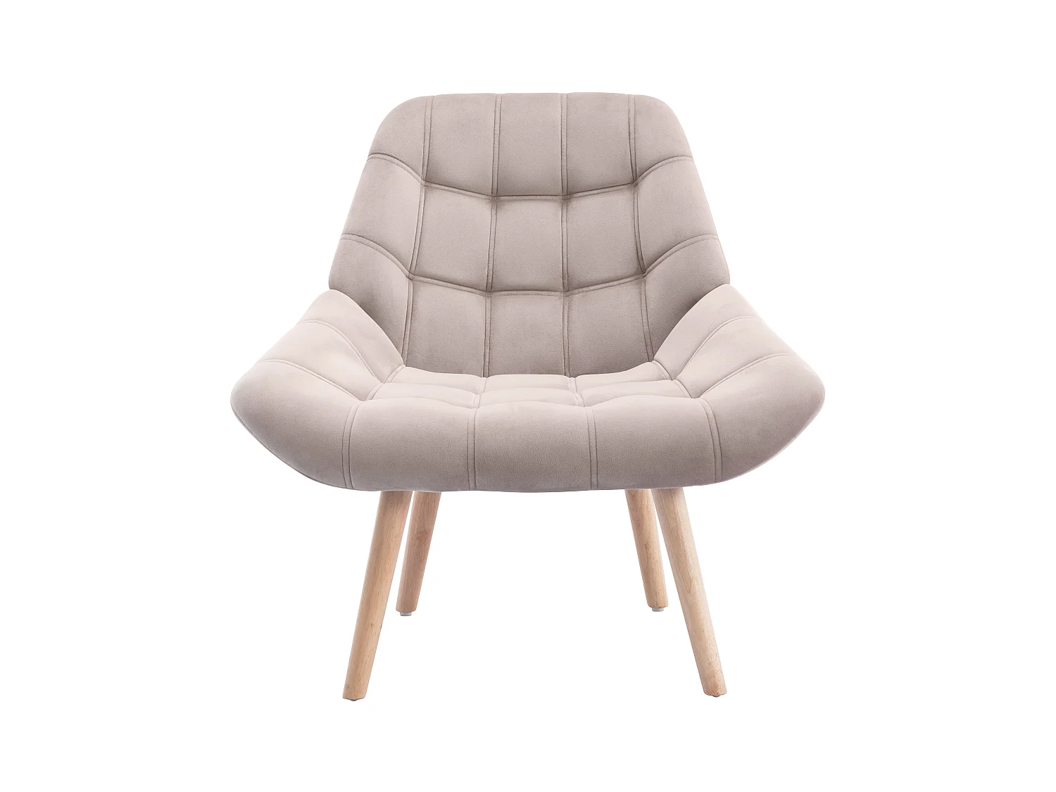 Poltrona em veludo bege - LUOSTO