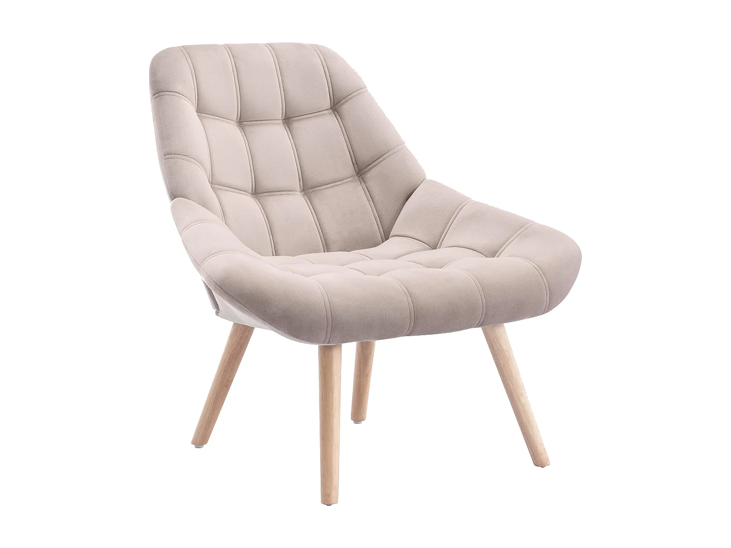 Fauteuil en velours beige LUOSTO