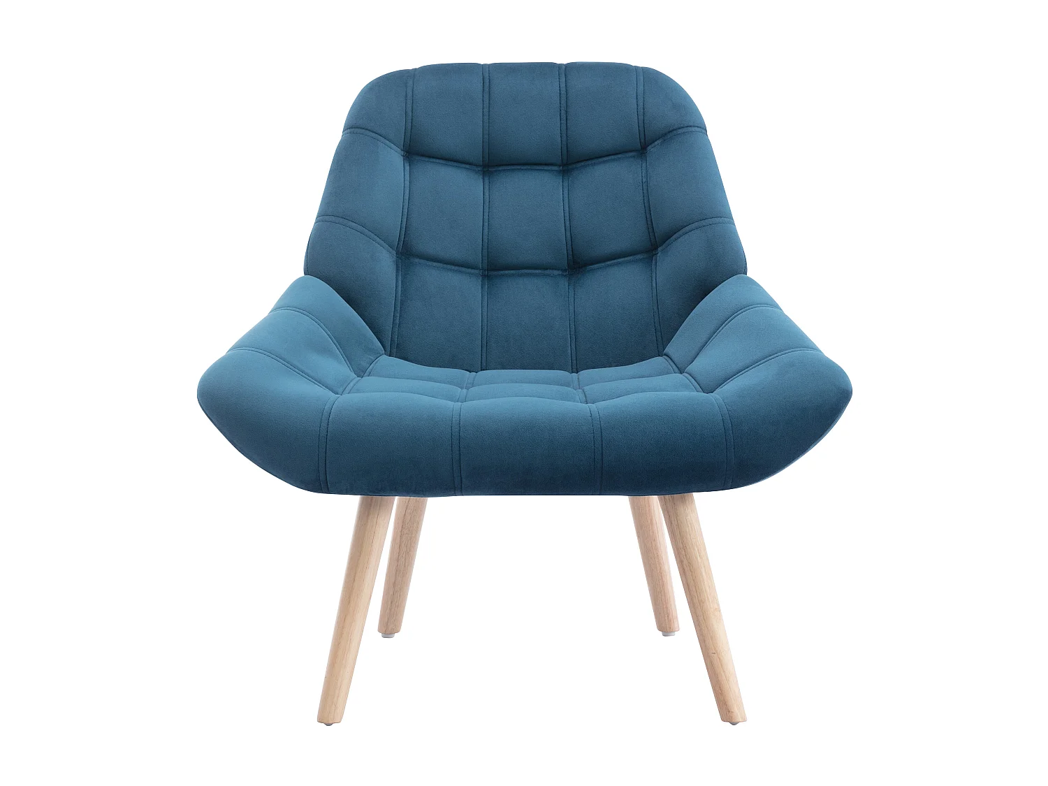 Fauteuil en velours bleu canard LUOSTO