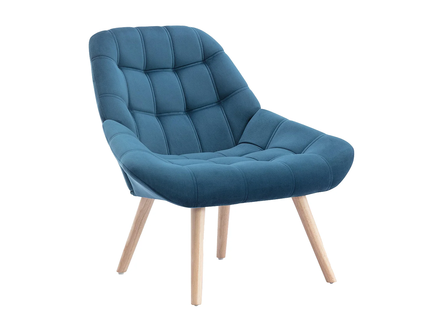 Fauteuil en velours bleu canard LUOSTO