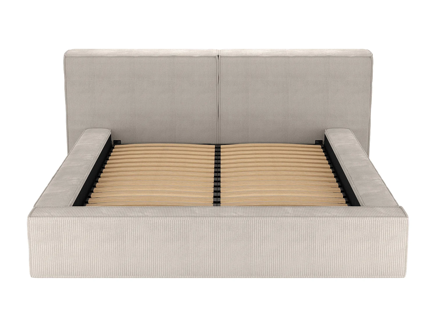 Bett mit Bettkasten - 180 x 200 cm - Cord - Beige - TIMANO von Pascal Morabito