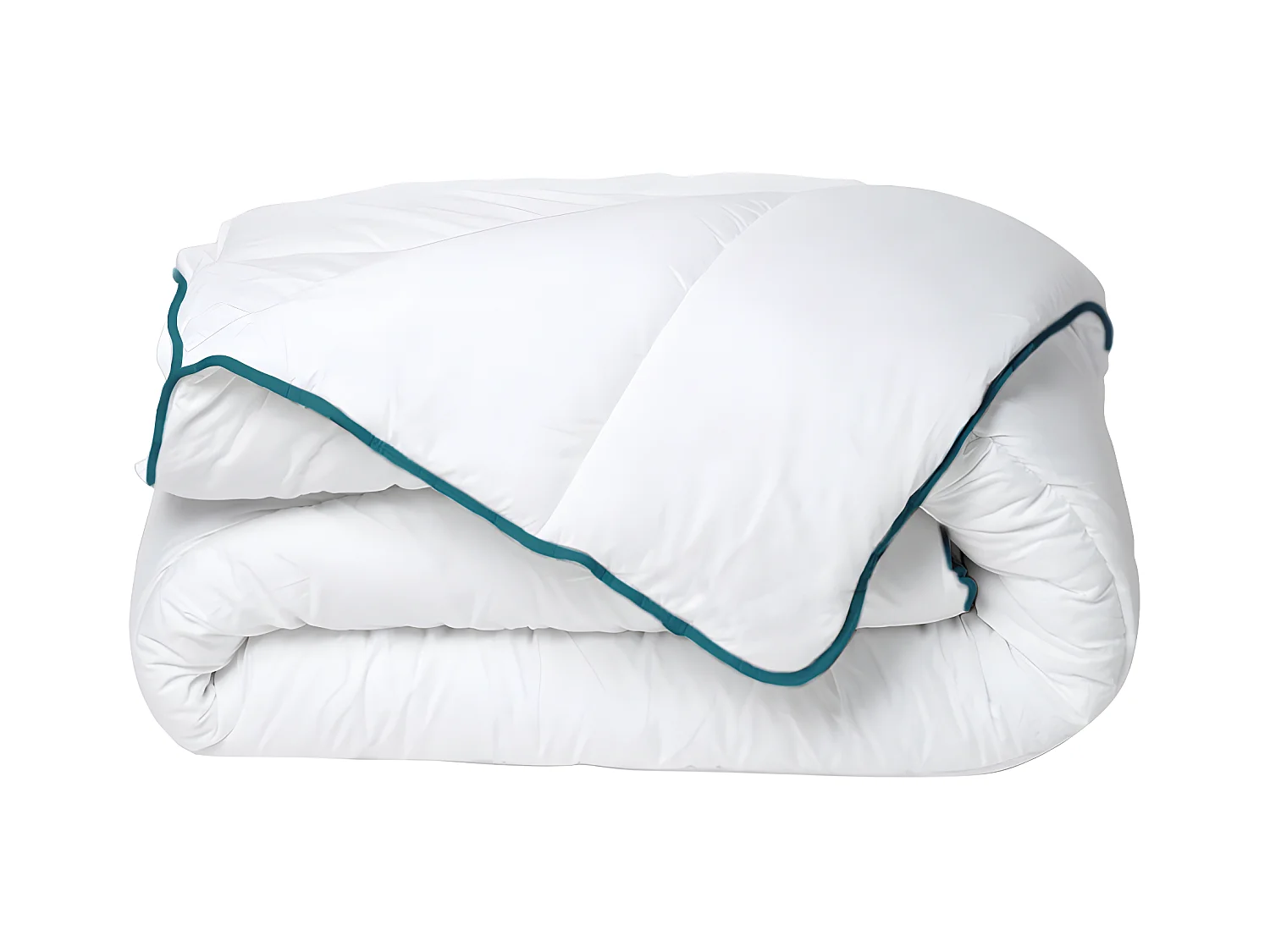 Couette chaude recyclée de DREAMEA en microfibre - 220 x 240 cm - 350 gr/ m² - Biais bleu - ROSA