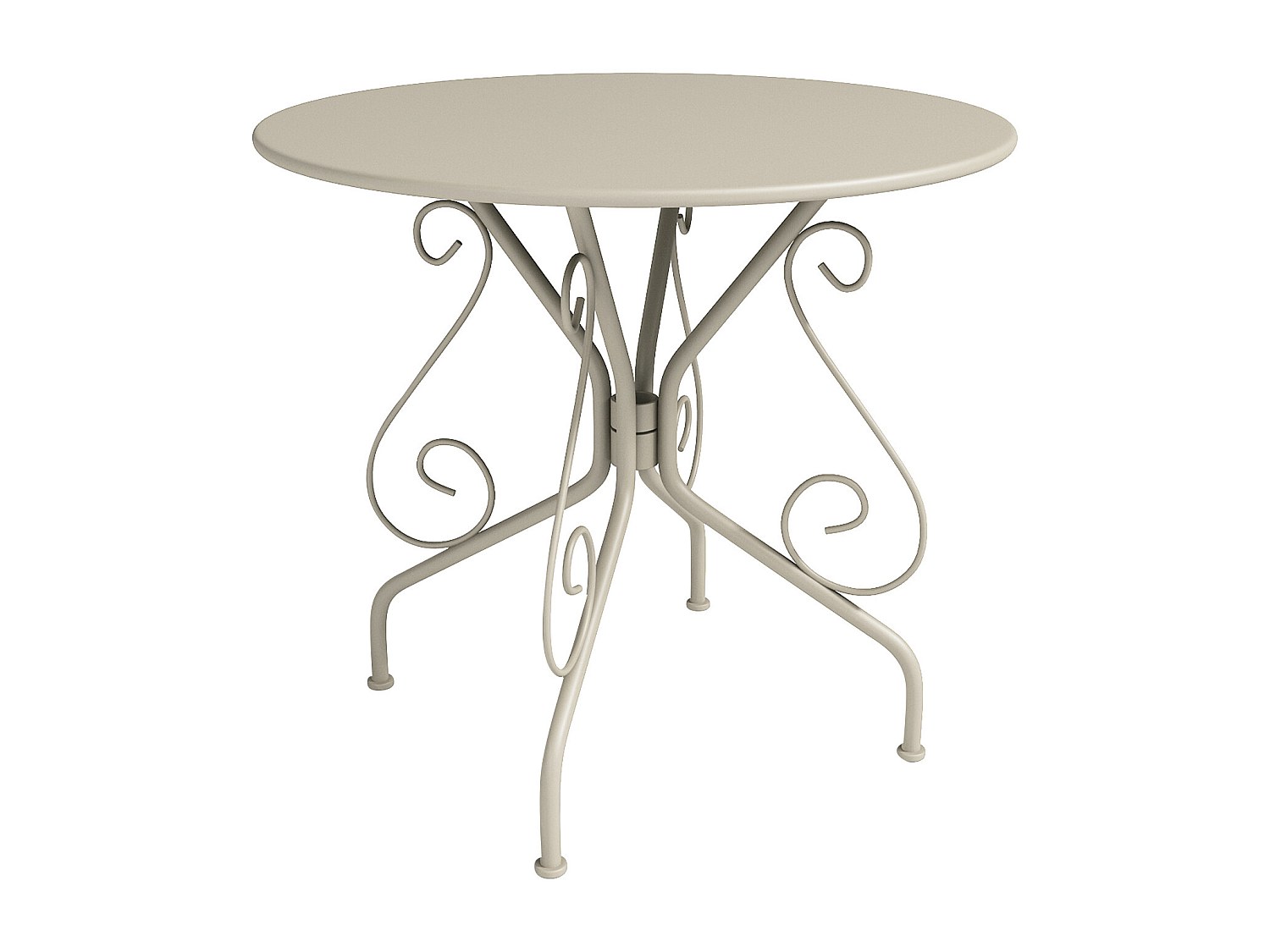 Vente-unique Gartentisch - Metall In Eisenoptik - Beige - Guermantes Von Mylia