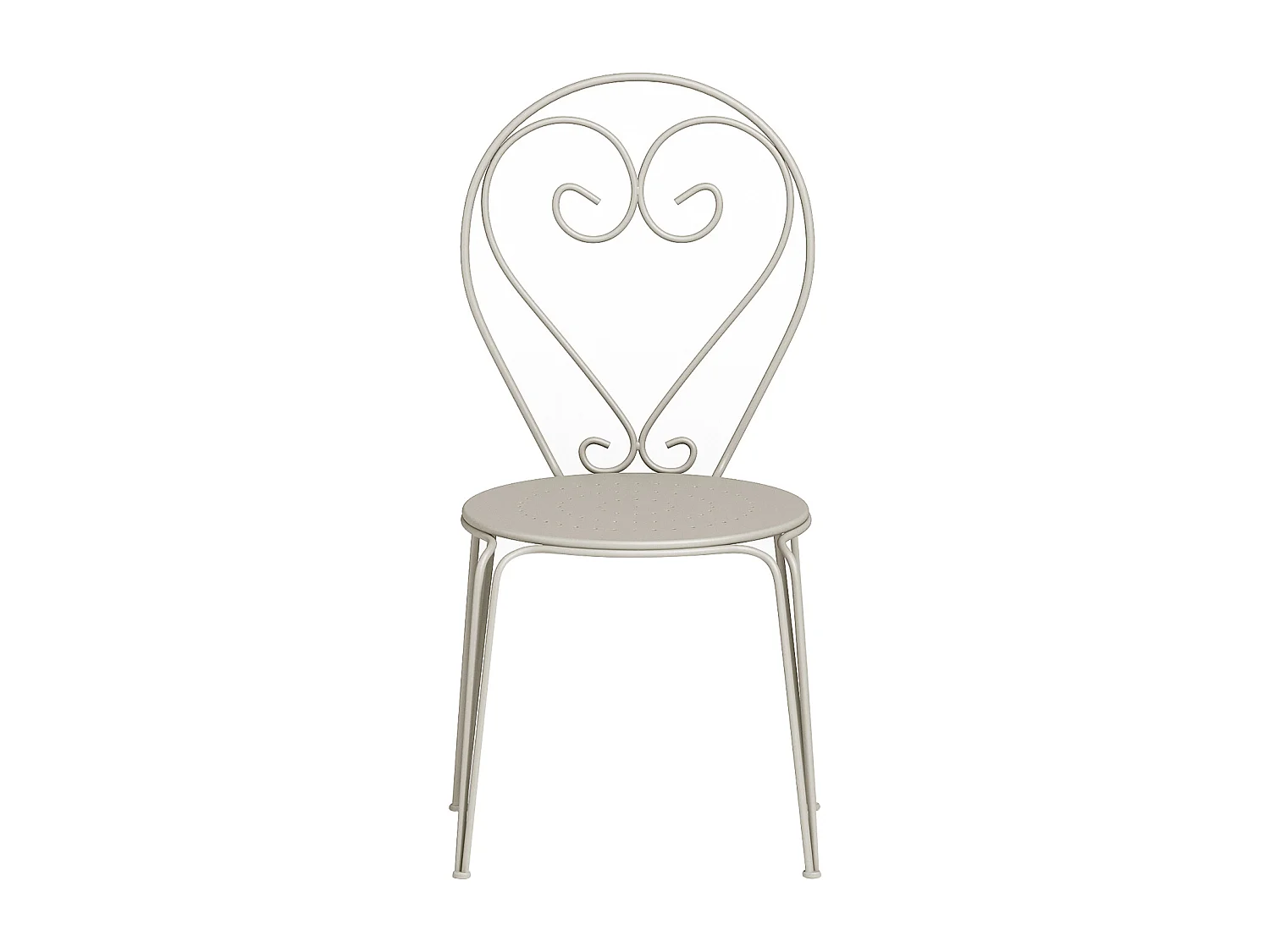 Lot de 4 chaises de jardin empilables en métal façon fer forgé - Beige - GUERMANTES de MYLIA