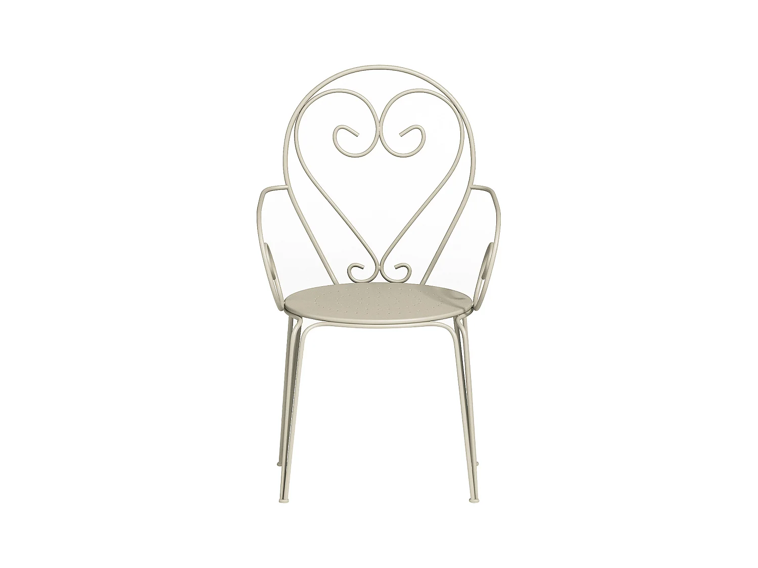 Gartensessel 4er-Set - Metall in Eisenoptik - Beige - GUERMANTES von MYLIA