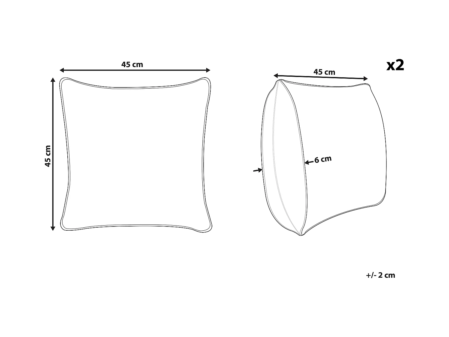 Conjunto de 2 almofadas decorativas DICENTRA 45 x 45 cm Amarelo Quadriculado
