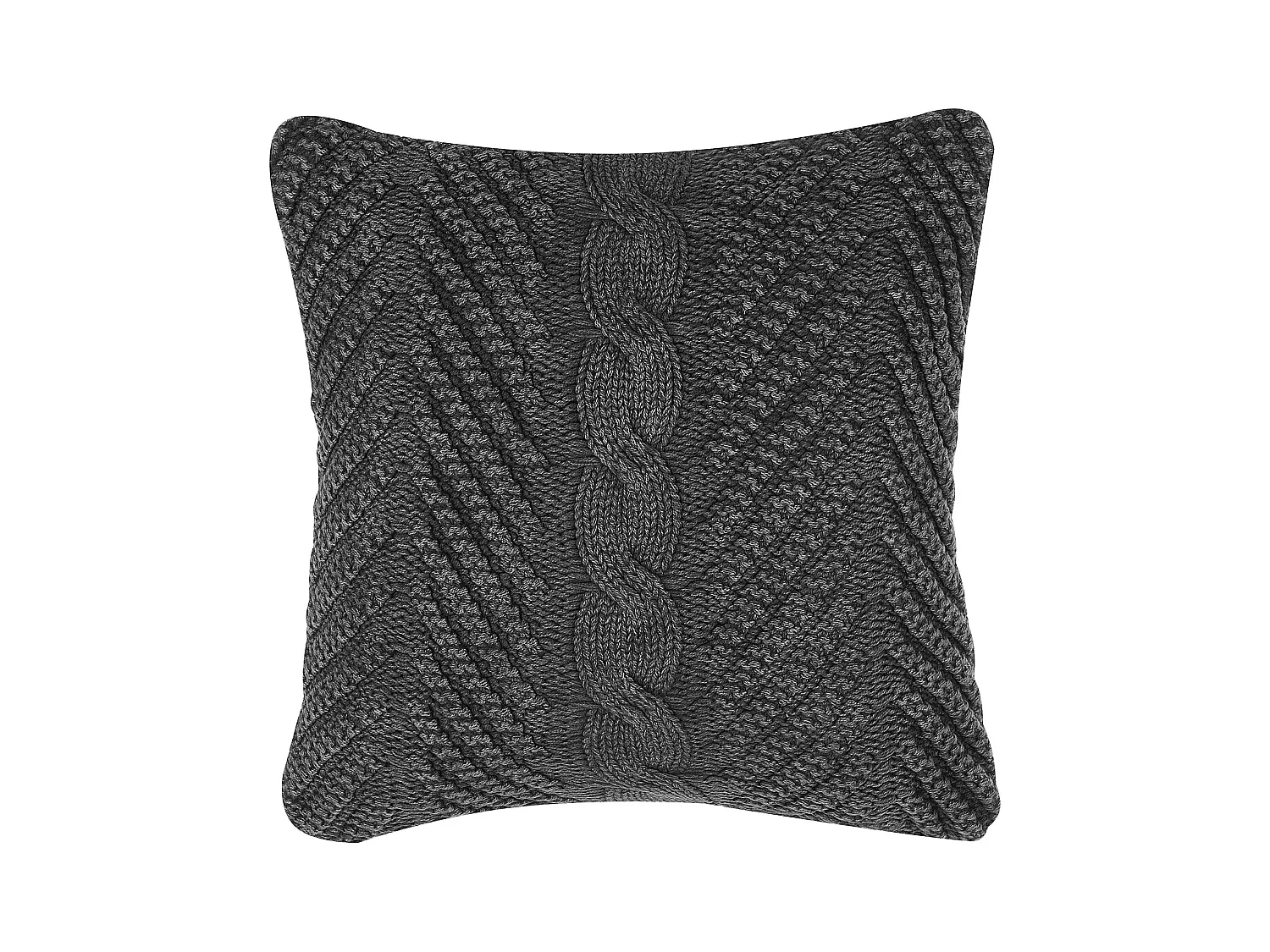 Coussin KONNI Coton 45 x 45 cm Gris Motif à chevrons