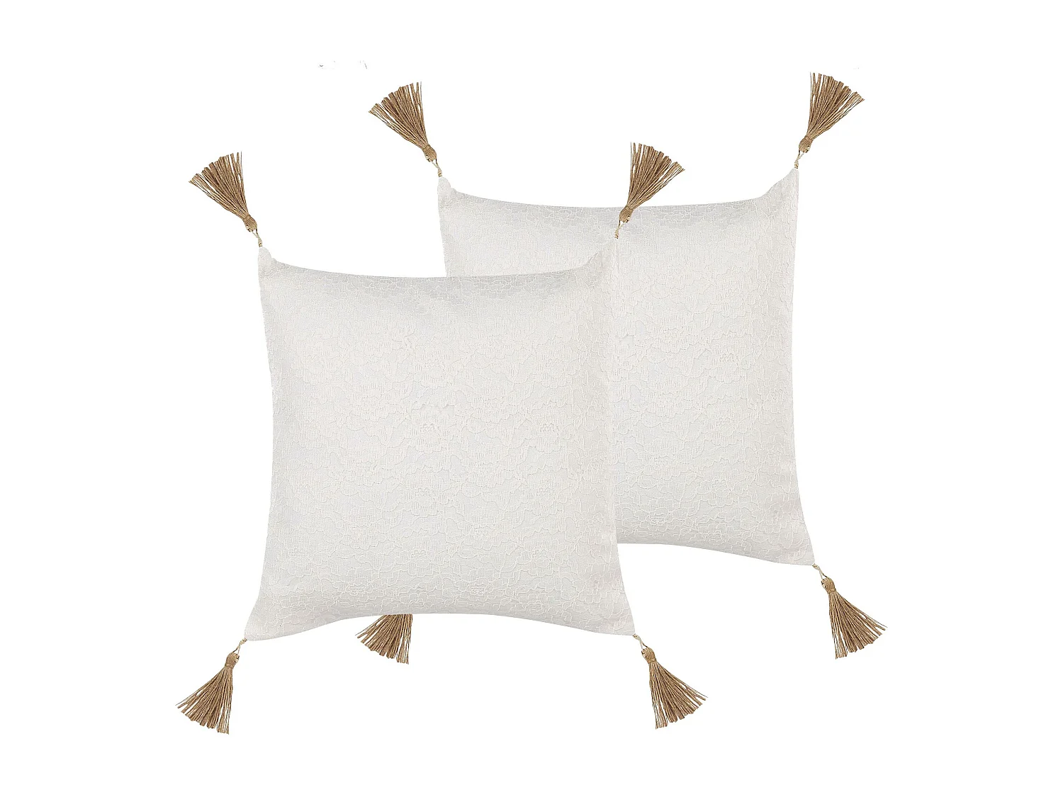 Conjunto de 2 almofadas decorativas AZALEA 45 x 45 cm Creme claro Sólido