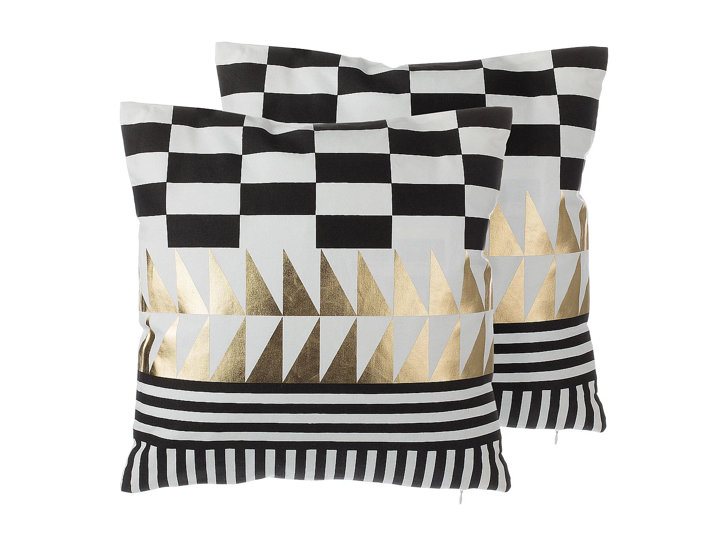 Set van 2 decoratieve kussens DALIA Katoen 45 x 45 cm Zwart Geometrisch patroon