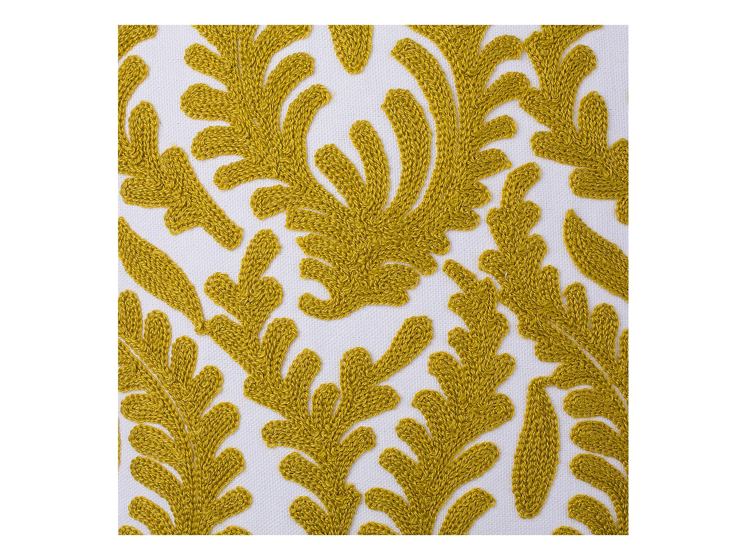 Dekokissen 2er Set 45 x 45 cm Baumwolle mit Ornamenten weiß/gelb Primula