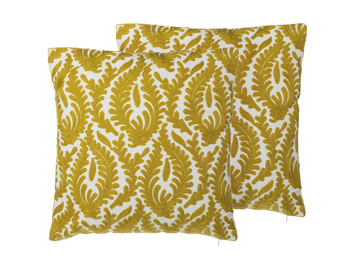 Lot de 2 coussins décoratifs PRIMULA Coton 45 x 45 cm Moutarde Ikat