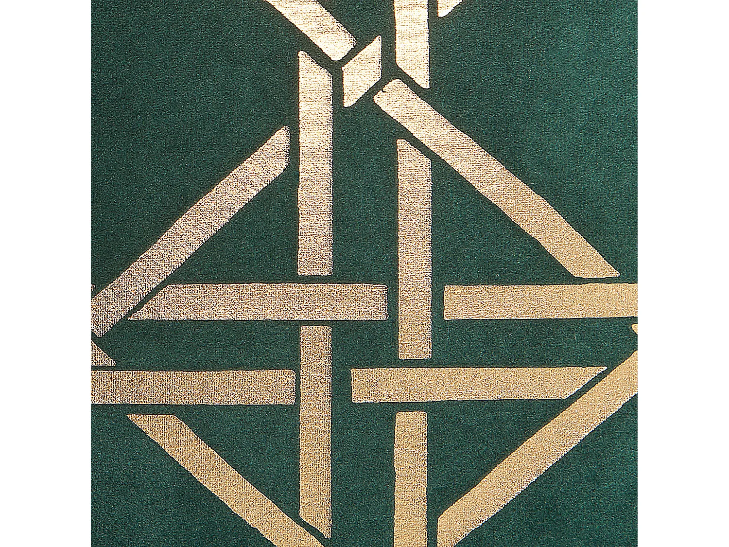 Conjunto de 2 almofadas decorativas CASSIA 45 x 45 cm Verde escuro Padrão geométrico