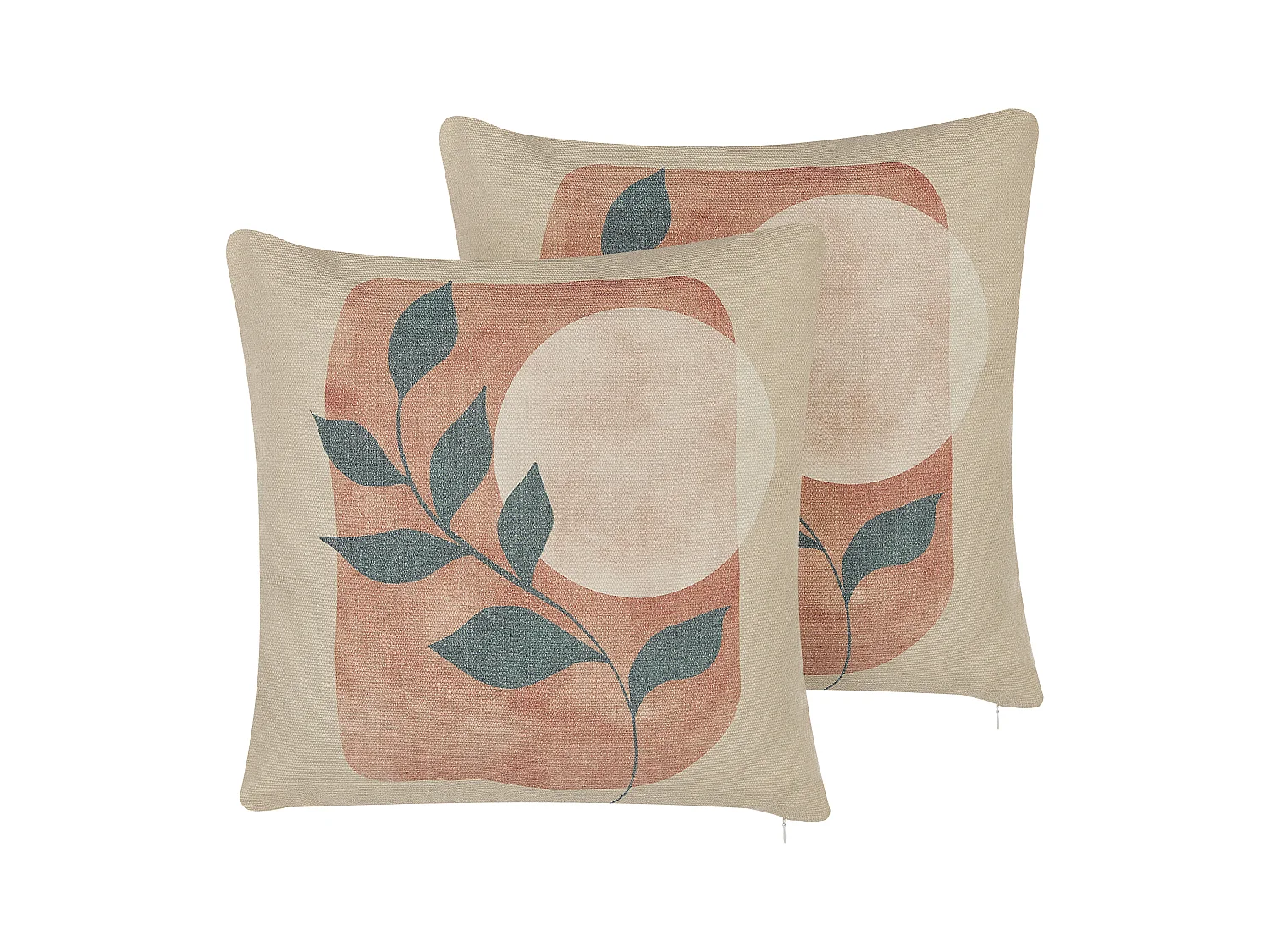 Lot de 2 coussins décoratifs CALLIOPSIS 45 x 45 cm Blanc Motif abstrait