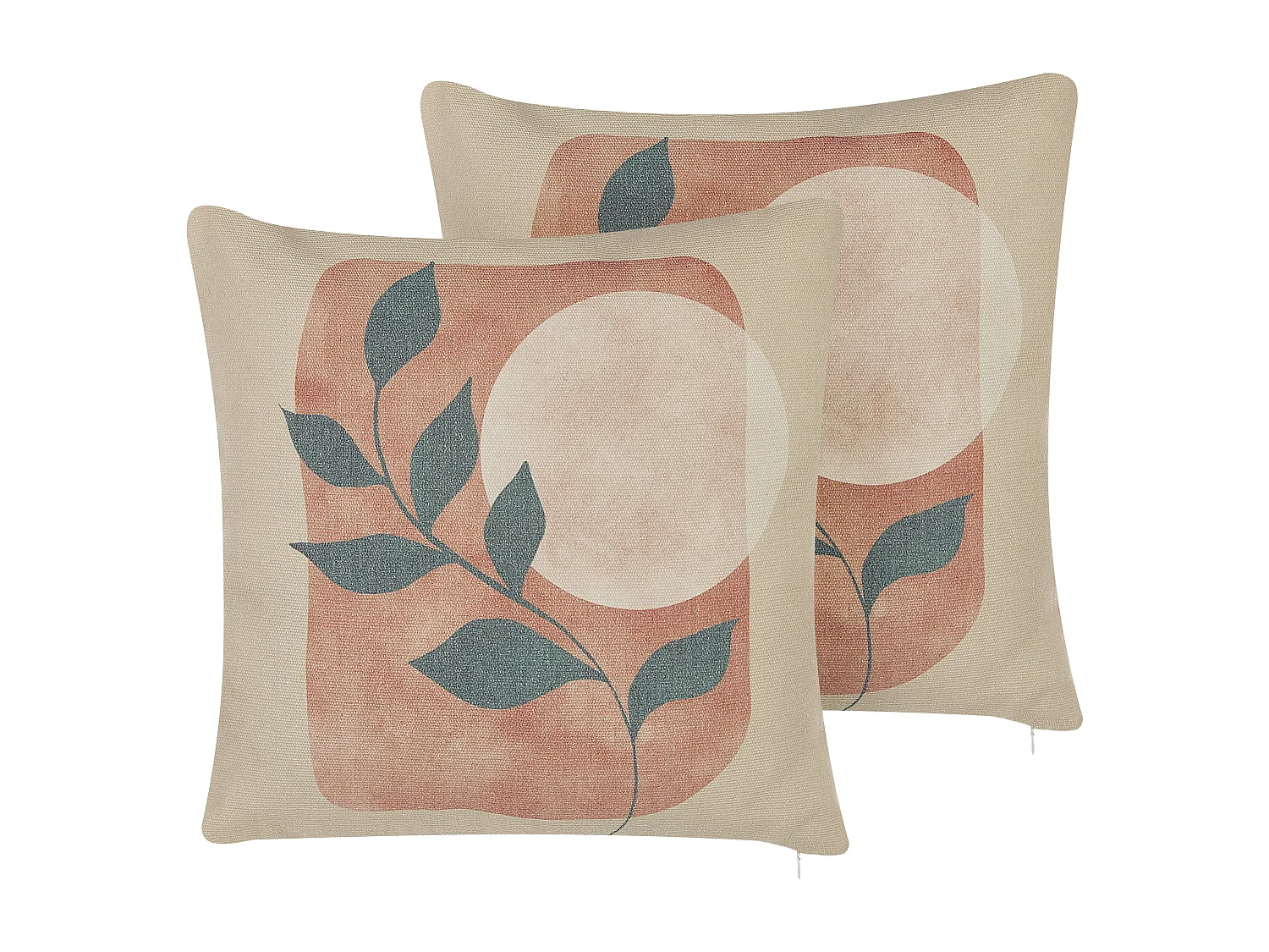 Conjunto de 2 almofadas decorativas CALLIOPSIS 45 x 45 cm Branco Padrão abstracto