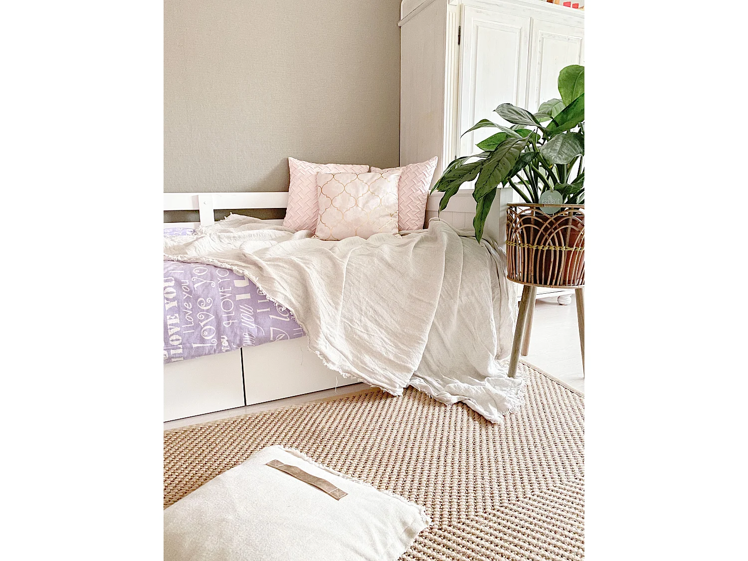 Lot de 2 coussins décoratifs TITHONIA 45 x 45 cm Rose Motif à chevrons