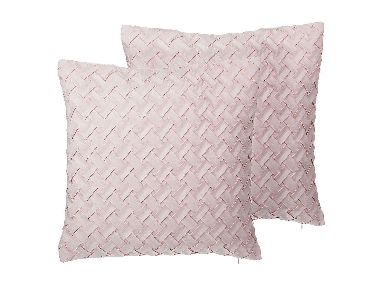 Set di 2 cuscini TITHONIA 45 x 45 cm Rosa Trama Chevron