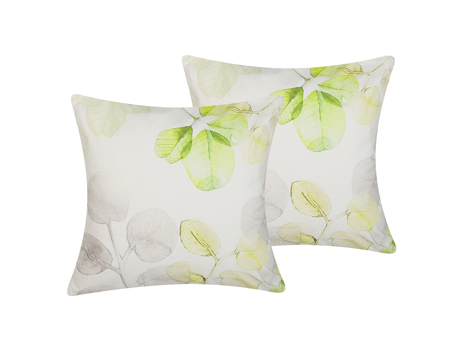 Set van 2 decoratieve kussens PEPEROMIA Katoen 45 x 45 cm Wit Bladpatroon