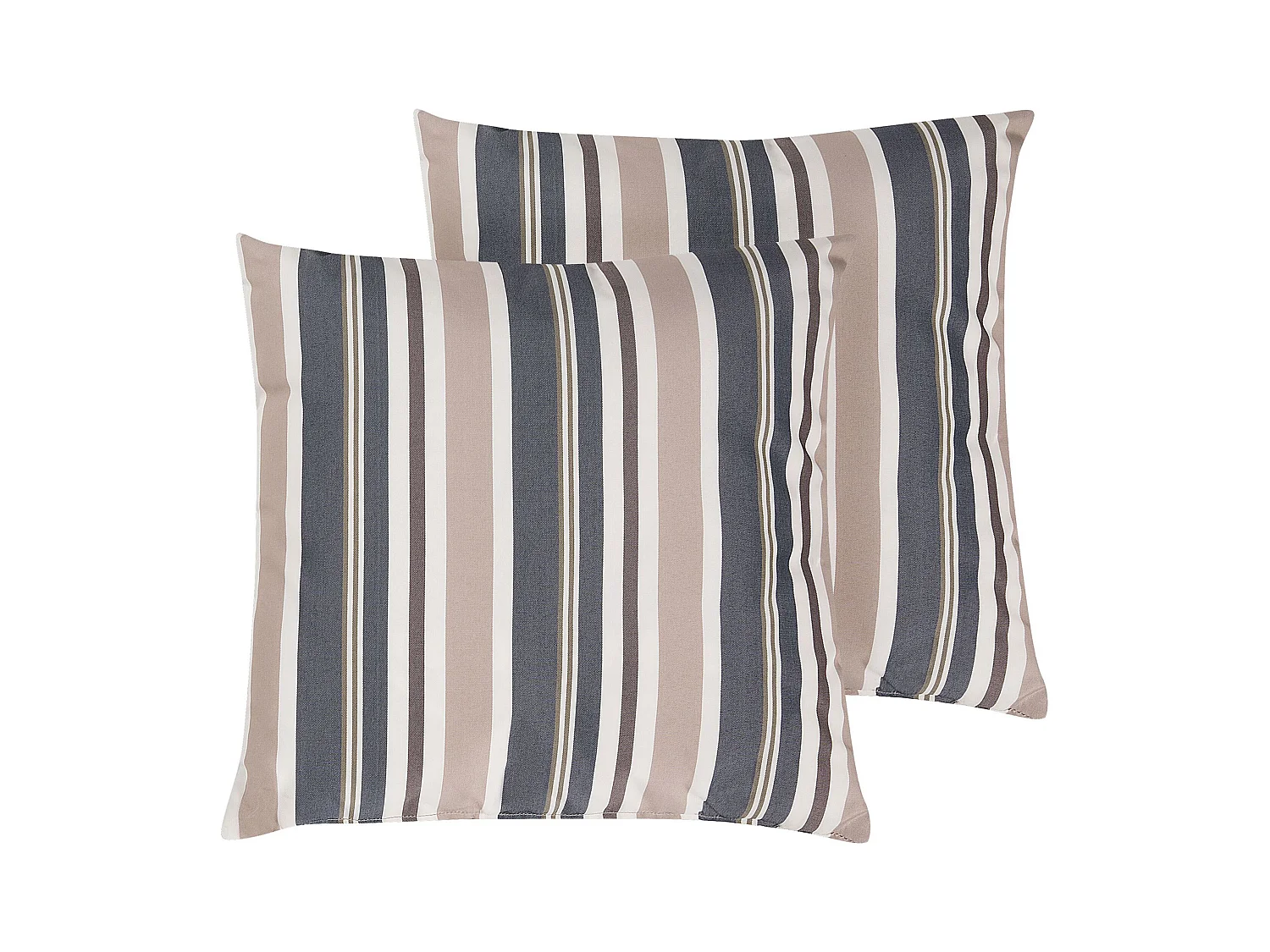 Lot de 2 coussins d'extérieur KASTOS À rayure 40 x 40 cm Taupe