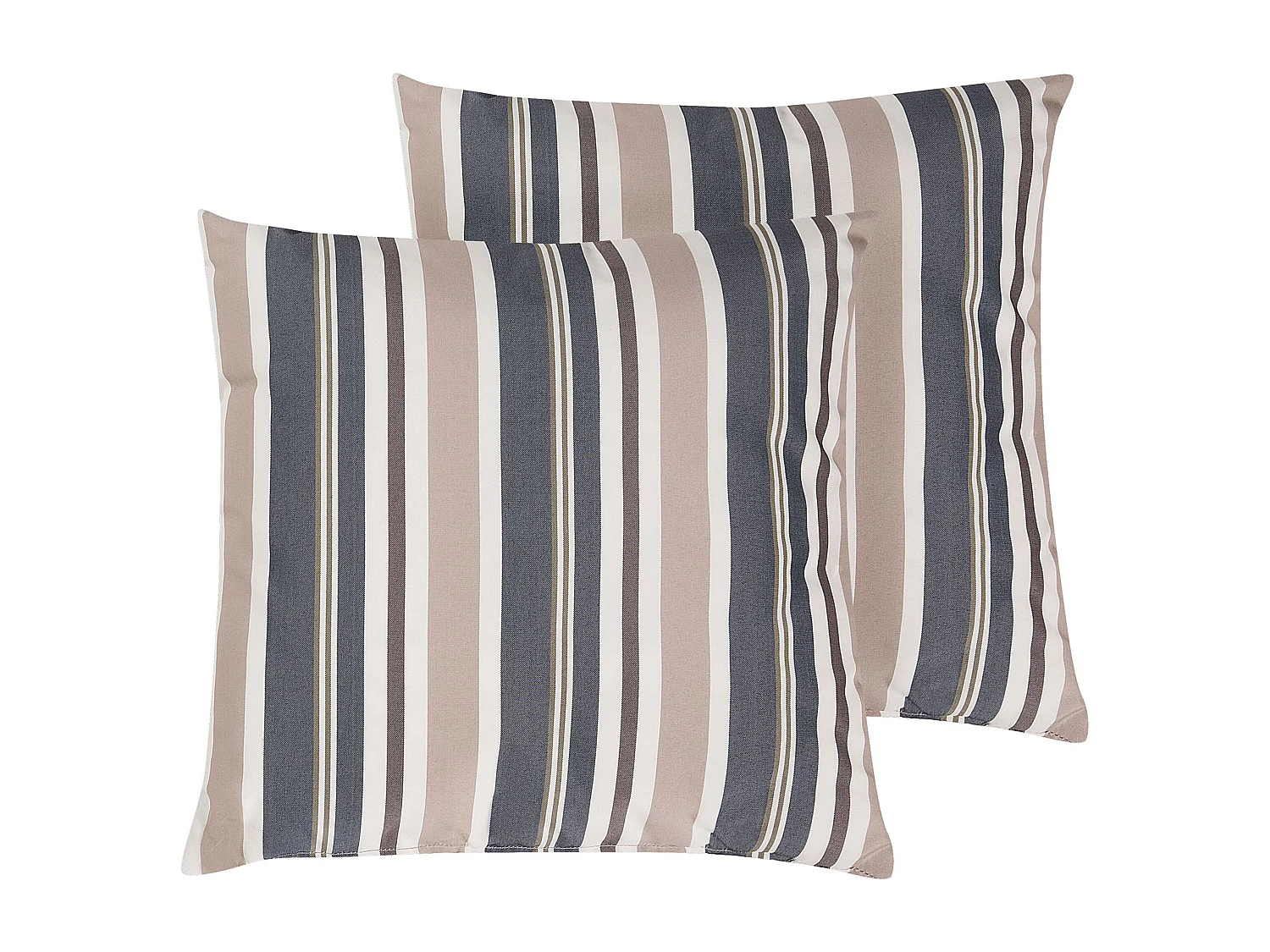 Lot de 2 coussins d'extérieur KASTOS À rayure 40 x 40 cm Taupe