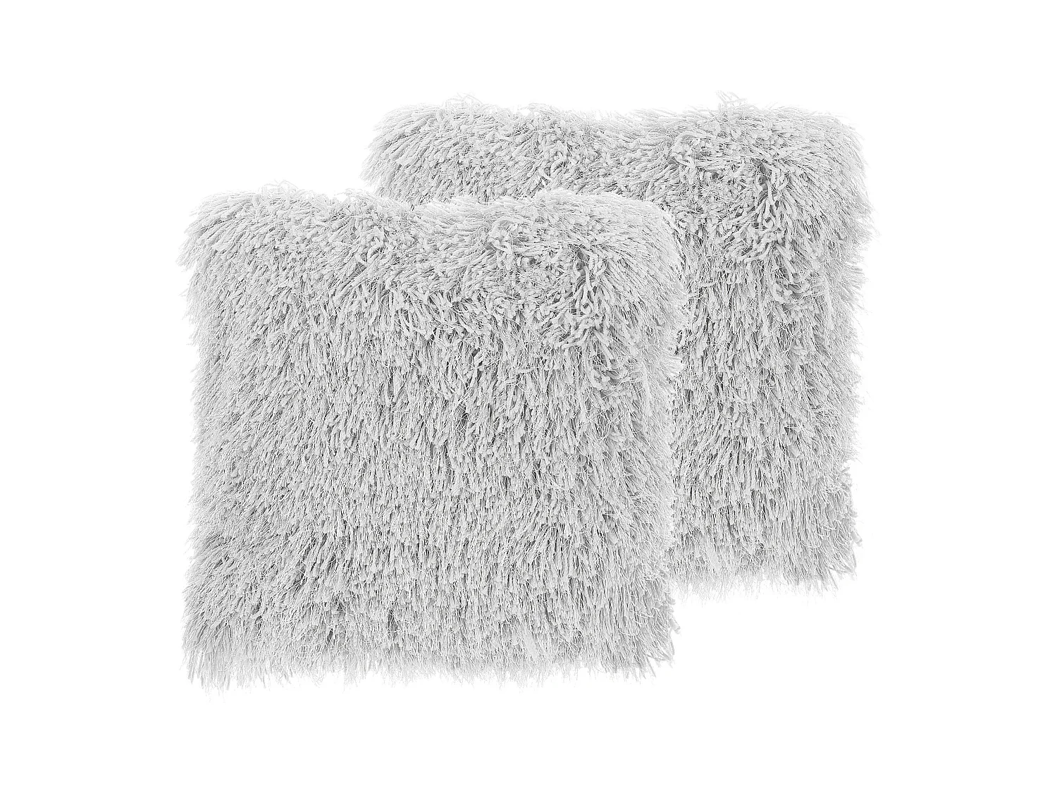 Trendy hellgraues Kissen Felloptik 45 x 45 cm mit Füllung im 2er Set Cide