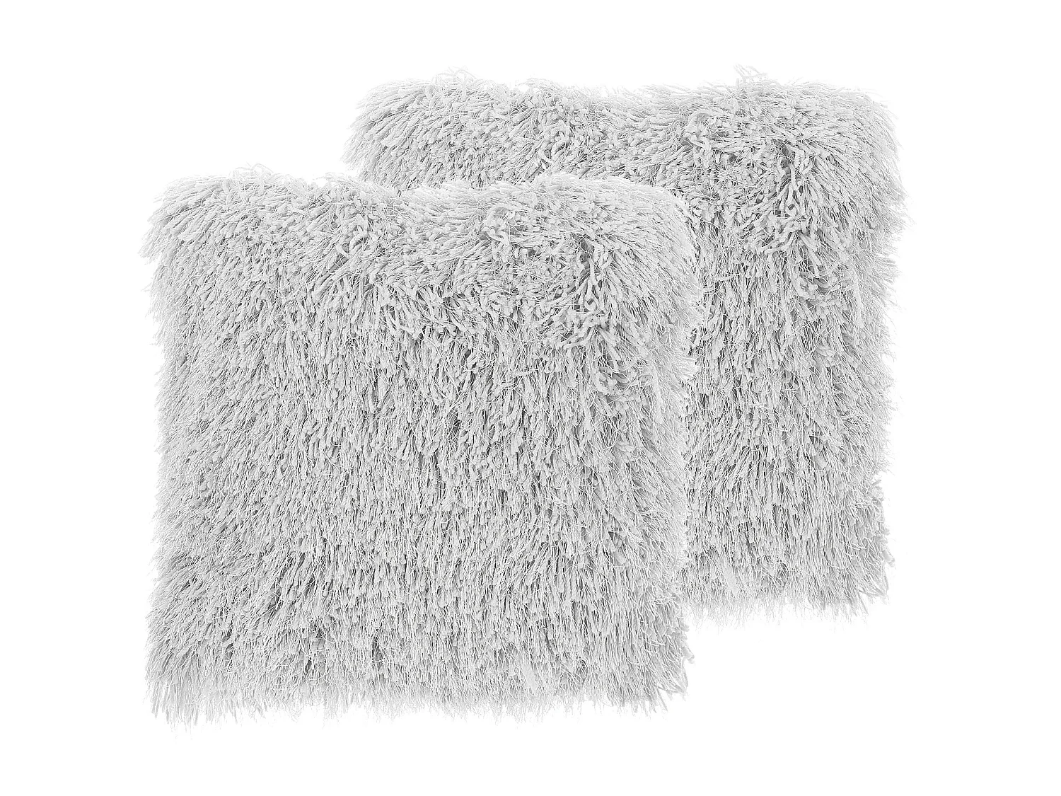 Set of 2 Decorative Cushions CIDE 45 x 45 cm Light Grey Solid